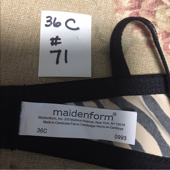 BRA MAIDENFORM DEMI COVERAGE ZEBRA PRINT 36C NWT - Picture 10 of 12